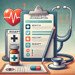 DALL·E 2025-02-19 18.07.46 - A symbolic illustration of healthcare management. The image features a clipboard with a checklist labeled 'Gesundheitsverwaltung,' a stethoscope, a pr